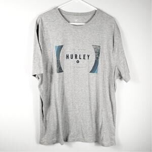 Hurley Logo T-Shirt XL Gray Short Sleeve Graphic Tee Surf Skate Casual Street